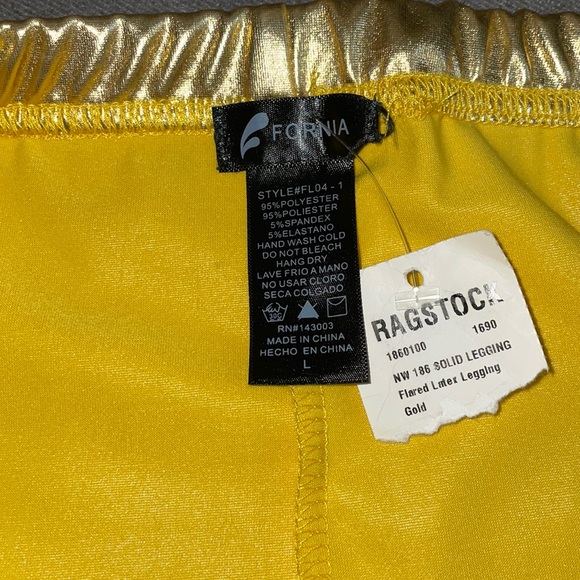NWT. Ragstock Fornia Gold Leggings. Size Large. - Picture 5 of 5